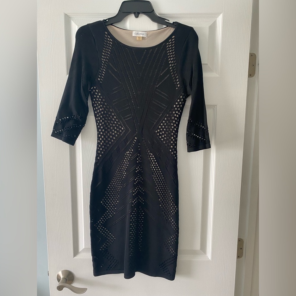 Calvin Klein cutout mesh sheath dress, super stretchy!